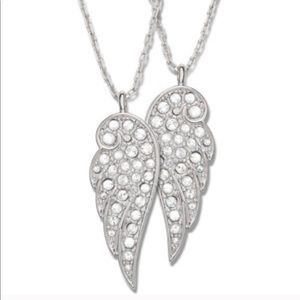 REAL SWAROVSKI CRYSTAL ANGEL WING PENDANT